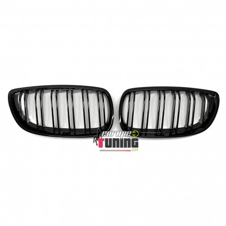 CALANDRES DOUBLE LAMES NOIR BRILLANT LOOK PACK M BMW SERIE 3 E92 & E93 05-10 (05042)