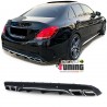 DIFFUSEUR NOIR PACK C63 AVEC DOUBLES SORTIES CHROME MERCEDES CLASSE C W205 & S205 PH1 (054785)