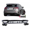 DIFFUSEUR FULL BLACK SPORT AVEC DOUBLES SORTIES RONDES MERCEDES CLASSE A W177 PACK AMG (05478)