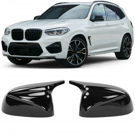 COQUES DE RETROVISEURS NOIR BRILLANT LIGNE PACK M POUR BMW X3 G01 G08 X4 G02 (06008)