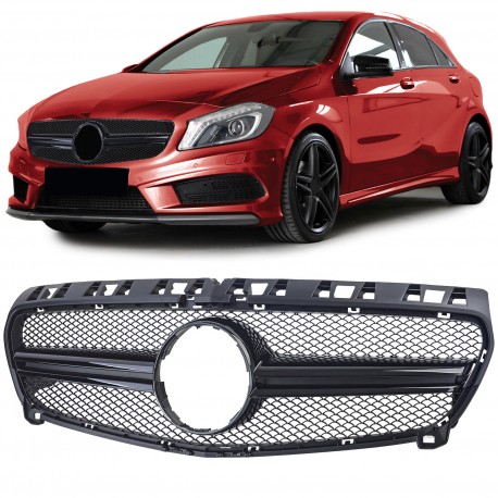 CALANDRE LIGNE A45 AMG NOIRE POUR MERCEDES CLASSE A W176 2012-2015 PH1 (05175)