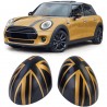 COUVRES COQUES RETROVISEURS NOIR ET OR MINI COOPER F54 F55 F56 F57 13-18 (06021)