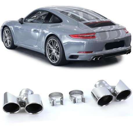 2 DOUBLE SORTIES SILENCIEUX ECHAPPEMENT SPORT INOX PORSCHE 911 TYPE 991.1 2011-2015 (06036)